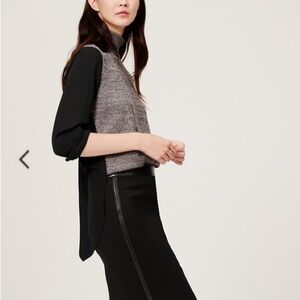 LOFT Gray heather black sweater blouse